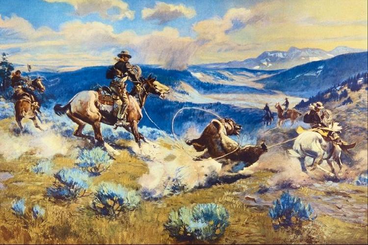 Charles M Russell Loops and Swift Horses are Surer Than Lead Sweden oil painting art